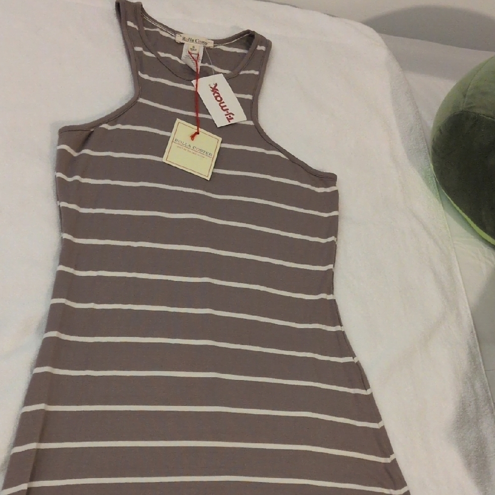 Rolla Coster Brown and White Striped Top